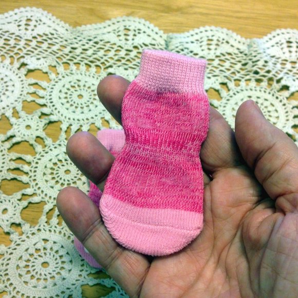 Non-Slip Dog Boots for itty bitty doggies, pink - Picture 4 of 6